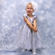 Детское нарядное серое платье с розочкой