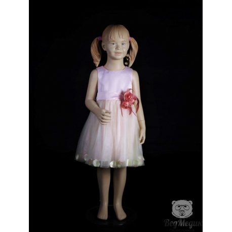 Детское нарядное розовое платье “Нежность”